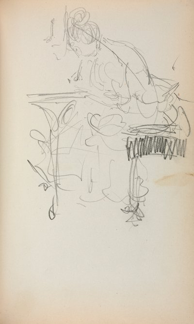 Włoski szkicownik: Siedząca kobieta, strona 153, 1898-1899. autorstwa Maurice Brazil Prendergast
