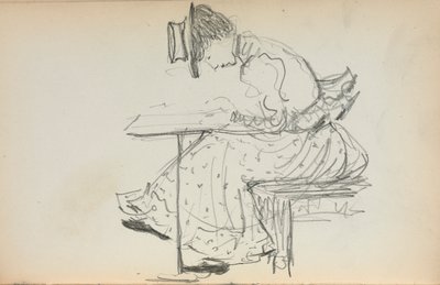 Włoski szkicownik: Siedząca kobieta, strona 107, 1898-1899. autorstwa Maurice Brazil Prendergast