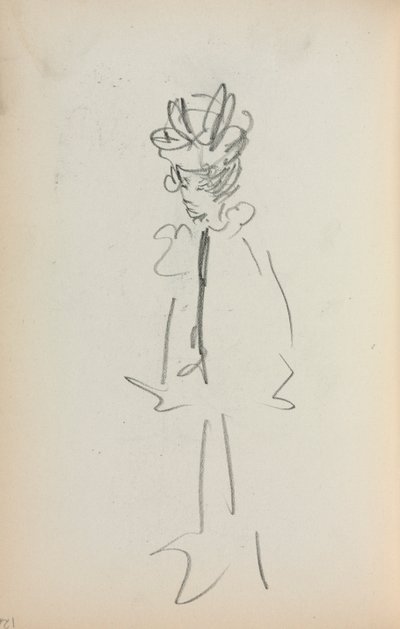 Szkicownik włoski: Stojąca kobieta 34 Zobacz stronę 126, 1898-1899. autorstwa Maurice Brazil Prendergast