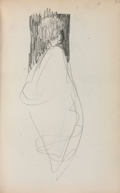 Szkicownik włoski: Stojąca kobieta strona 50, 1898-1899. autorstwa Maurice Brazil Prendergast