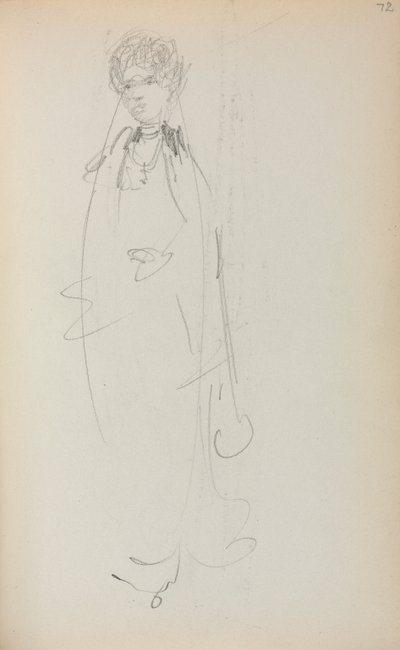 Szkicownik włoski: Stojąca kobieta strona 72, 1898-1899. autorstwa Maurice Brazil Prendergast