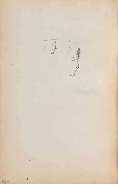 Szkicownik włoski: Dwa profile, strona 258, 1898-1899. autorstwa Maurice Brazil Prendergast
