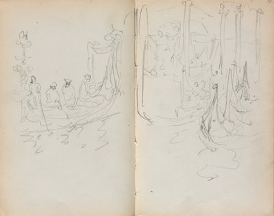 Włoski szkicownik: Port Wenecki Zobacz strony 31 i 32, 1898-1899. autorstwa Maurice Brazil Prendergast
