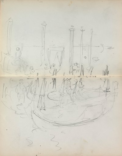 Włoski szkicownik: Port Wenecki Zobacz strony 37 i 38, 1898-1899. autorstwa Maurice Brazil Prendergast