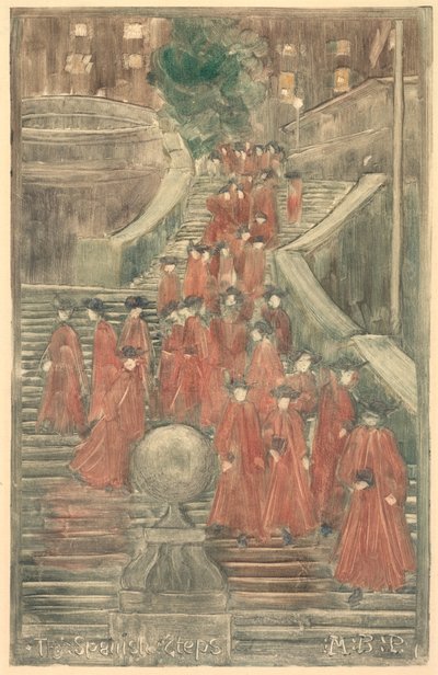 Schody Hiszpańskie, 1898-1899. autorstwa Maurice Brazil Prendergast