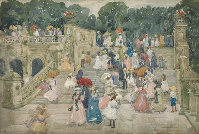 Most tarasowy, Central Park, 1901 autorstwa Maurice Brazil Prendergast