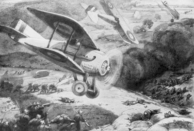 Kawaleria powietrzna, atakująca piechotę, 1918, 1926 autorstwa Maurice Busset