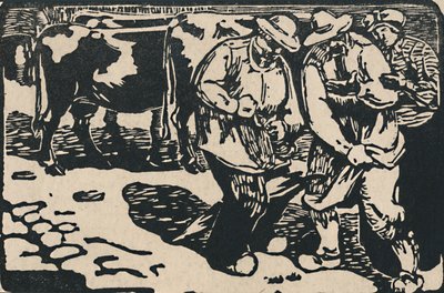 Rynek w Owernii — z Au Pied Des Puys, 1919 autorstwa Maurice Busset