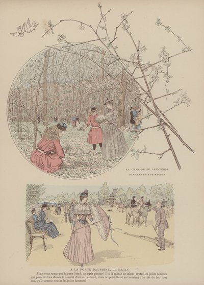 Ilustracja do Paris Brillant (kolor lito) autorstwa Maurice Charles Mathieu Bonvoisin