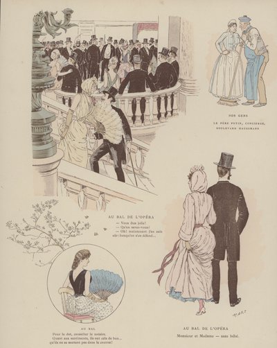 Ilustracja do Paris Brillant (kolor lito) autorstwa Maurice Charles Mathieu Bonvoisin