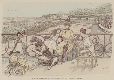 Ilustracja do Paris Brilliant (kolor lito) autorstwa Maurice Charles Mathieu Bonvoisin