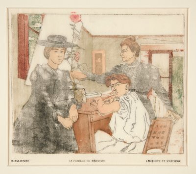 Rodzina grawera autorstwa Maurice Delcourt