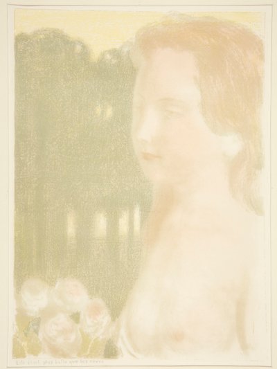 Elle etait plus belle que les reves (Była piękniejsza niż sny) z Love: Twelve Litographs in Color autorstwa Maurice Denis