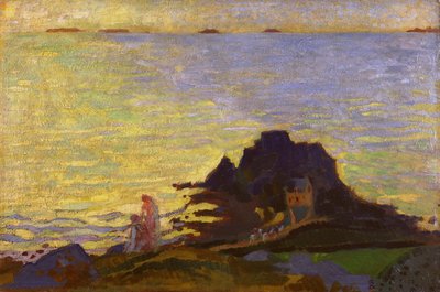 Matka i dziecko nad skalną skałą (olej na karcie) autorstwa Maurice Denis