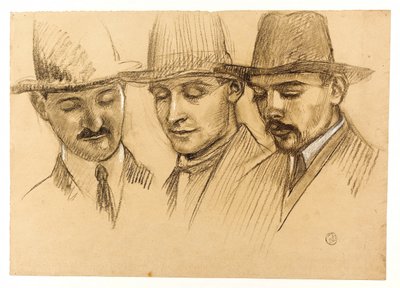 Portrety ojca Couturiera, Charlesa Plessarda i André Lecouteya. Studium do kopuły Dutuit: trzej architekci Francuskiej Szkoły w Rzymie autorstwa Maurice Denis