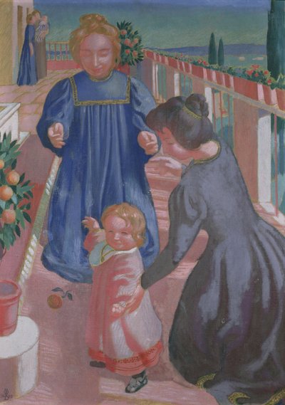Pierwsze kroki na tarasie w Fiesole, 1898 autorstwa Maurice Denis