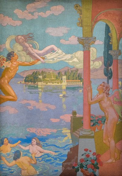 Historia Psyche, Panel II. Zefir transportujący Psyche na Wyspę Rozkoszy autorstwa Maurice Denis