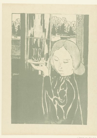 Vrouw met waterkan op dienblad Kobieta z dzbanem Proces (tytuł serii) autorstwa Maurice Denis