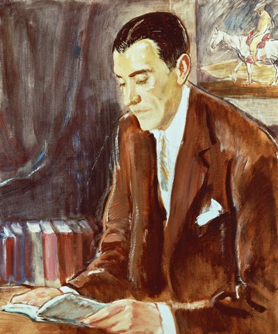 Portret Ramona Pereza de Ayali (1881-1962), hiszpańskiego pisarza, malarstwo autorstwa Maurice Fromkes