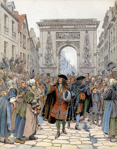 W Porte Saint-Denis (Saint Denis) w Paryżu, Marszałek Boufflers (Louis Francois de Boufflers) autorstwa Maurice Leloir