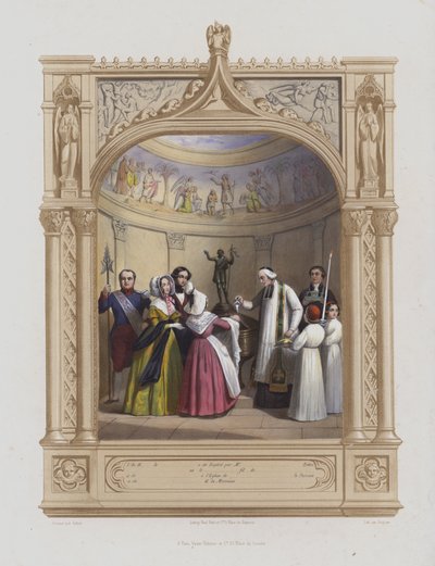 Chrzest (akwatinta) autorstwa Maurice Leloir