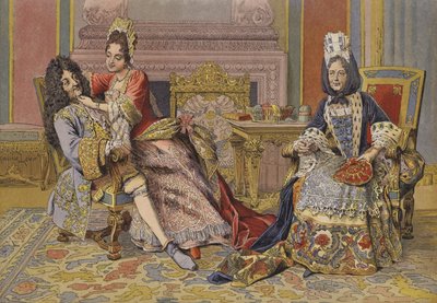 Znajomość księżnej Burgundii z królem Ludwikiem XIV autorstwa Maurice Leloir