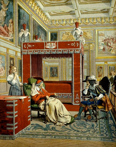 Historia Francji: ostatnia wizyta Ludwika XIII u kardynała Richelieu (Armand Jean du Plessis autorstwa Maurice Leloir