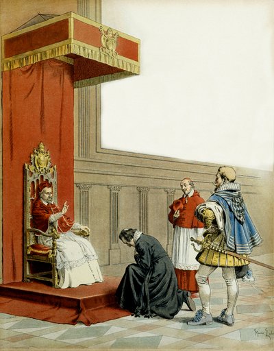 Historia Francji: Prezentacja Abbe Armand de Cardinal de Richelieu (Armand Jean du Plessis autorstwa Maurice Leloir