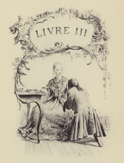 Ilustracja do księgi III Wyznań Jean-Jacques Rousseau (rycina) autorstwa Maurice Leloir