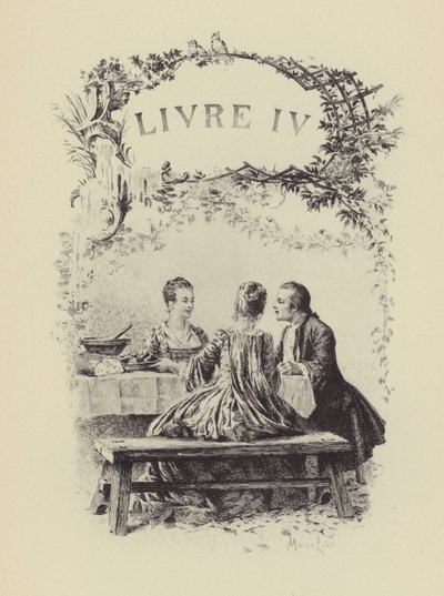 Ilustracja do księgi IV Wyznań Jean-Jacques Rousseau (rycina) autorstwa Maurice Leloir