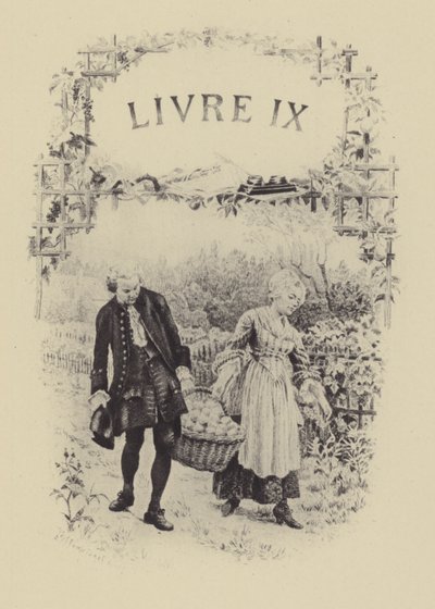 Ilustracja do księgi IX Wyznań Jean-Jacques Rousseau (rycina) autorstwa Maurice Leloir