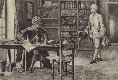 Ilustracja do księgi IX Wyznań Jean-Jacques Rousseau (rycina) autorstwa Maurice Leloir