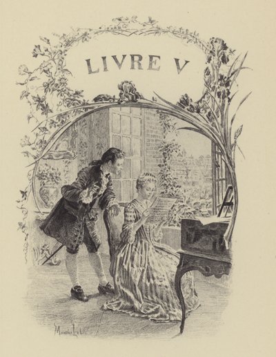 Ilustracja do księgi V Wyznań Jean-Jacques Rousseau (rycina) autorstwa Maurice Leloir
