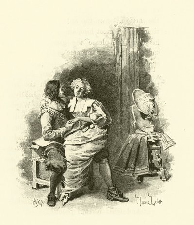 Ilustracja do Trzech Muszkieterów (rycina) autorstwa Maurice Leloir