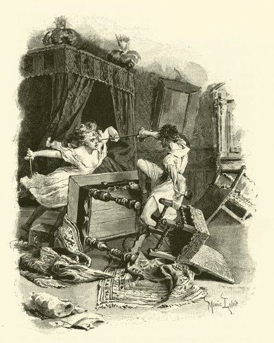 Ilustracja do Trzech Muszkieterów (rycina) autorstwa Maurice Leloir