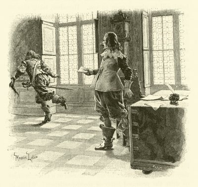 Ilustracja do Trzech Muszkieterów (rycina) autorstwa Maurice Leloir