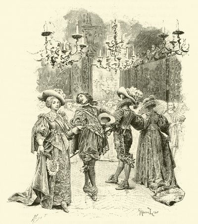 Ilustracja do Trzech Muszkieterów (rycina) autorstwa Maurice Leloir
