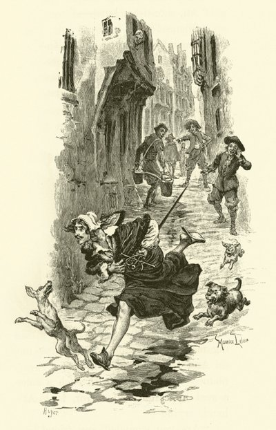 Ilustracja do Trzech Muszkieterów (rycina) autorstwa Maurice Leloir