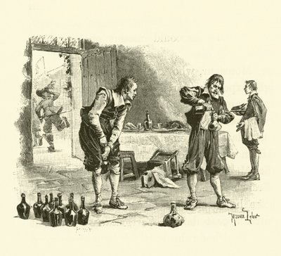 Ilustracja do Trzech Muszkieterów (rycina) autorstwa Maurice Leloir