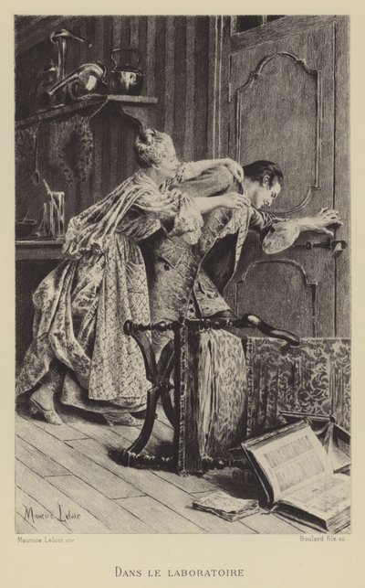 W laboratorium (grawiura) autorstwa Maurice Leloir