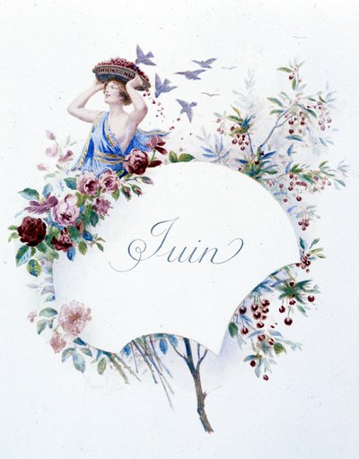 Czerwiec „”Pieśń miesiąca”” Jérôme Doucet, ilustracja - Maurice Leloir, ed. Reims 1904. L. Michaud autorstwa Maurice Leloir