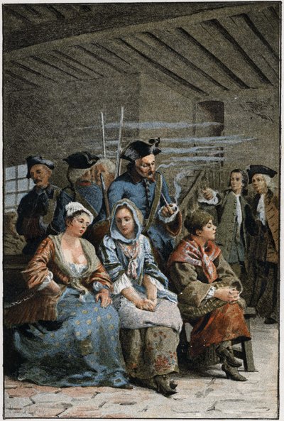 La Chaine - w „Historii Manon Lescaut i kawalera Des Grieux” Abbe Prevosta (1697-1763), francuskiego pisarza. Grawerowanie według rysunków Maurice