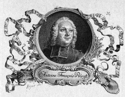 Abbe Prevost (1697-1763), francuski pisarz, w „Historii kawalera Des Grieux i Manon Lescaut”. Grawerowanie według rysunków Maurice