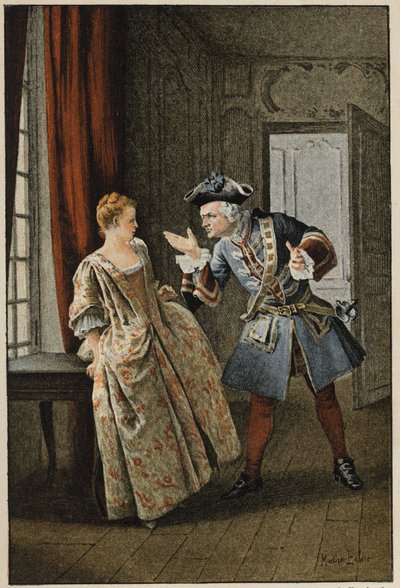 Manon i jej brat - w „Historii Manon Lescaut i kawalera Des Grieux” Abbe Prevosta (1697-1763), francuskiego pisarza. Grawerowanie według rysunków Maurice