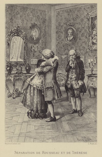 Rozdzielenie Rousseau i Therese (wklęsłodruk) autorstwa Maurice Leloir