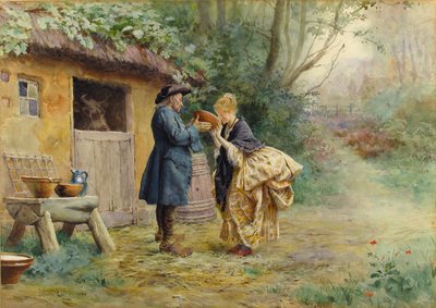 Napój mleka, 1882. autorstwa Maurice Leloir