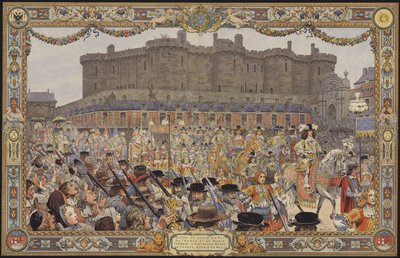 Wjazd króla Ludwika XIV i jego królowej do Paryża przez La Porte Sainte-Antoine autorstwa Maurice Leloir