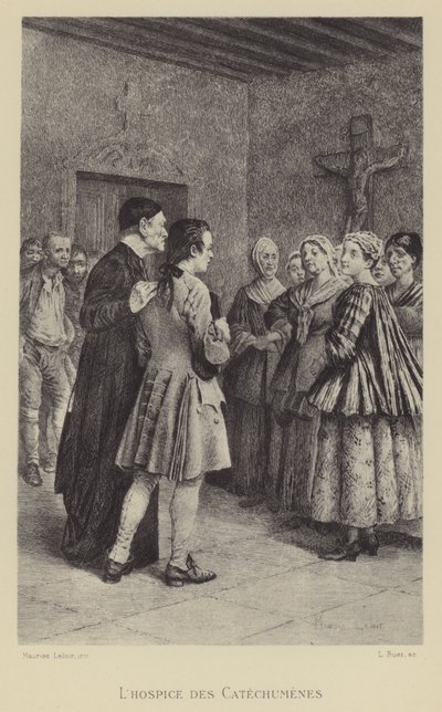 Hospicjum katechumenów (wklęsłodruk) autorstwa Maurice Leloir