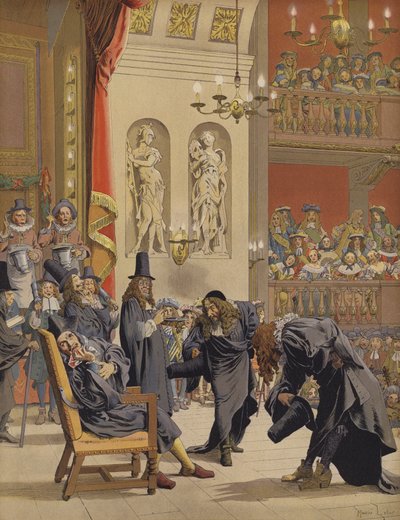 Ostatnie wykonanie Moliera w Le Malade Imaginaire autorstwa Maurice Leloir