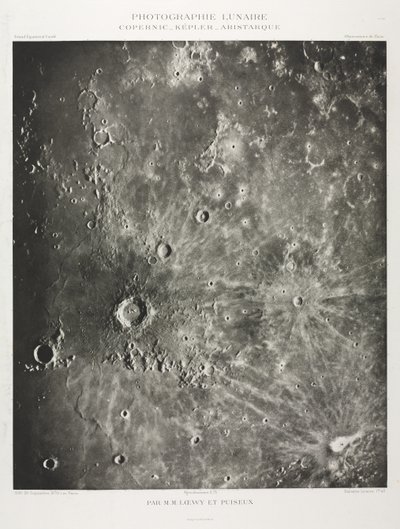 Fotografia księżycowa: Copernic-Kepler-Aristaric, 1896. autorstwa Maurice Loewy